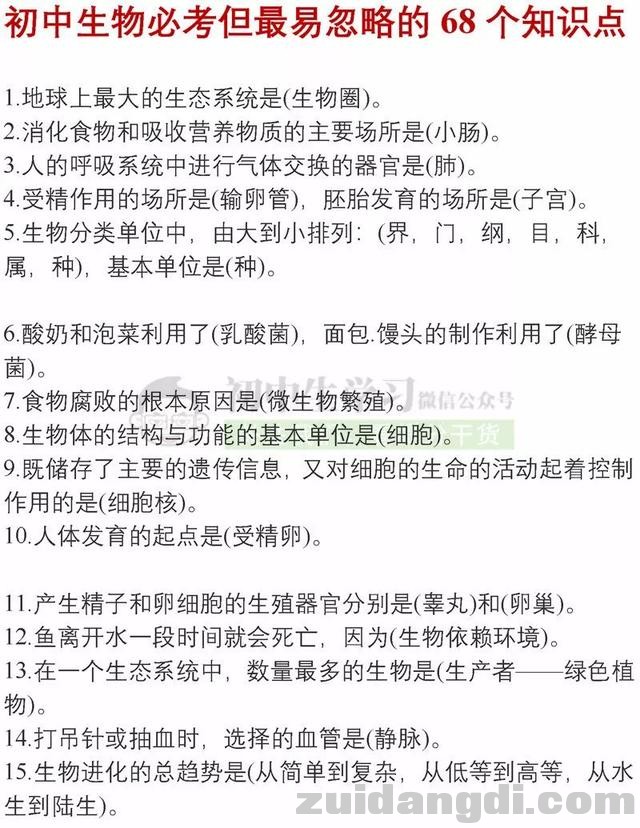 初中生物必考但最易忽略的68个知识点，收藏！-1.jpg