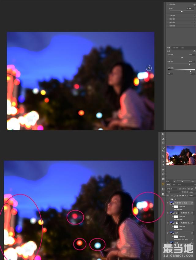再也不头痛光晕素材了，PS自制光晕处理夜景人像-7.jpg