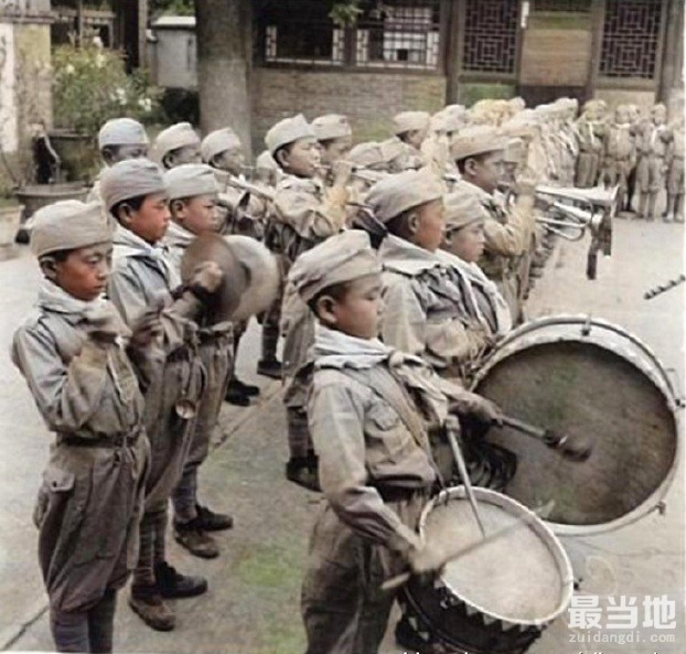 老照片：日伪时期北京门头沟地区，关帝庙內的大峪村乡立小学-11.jpg