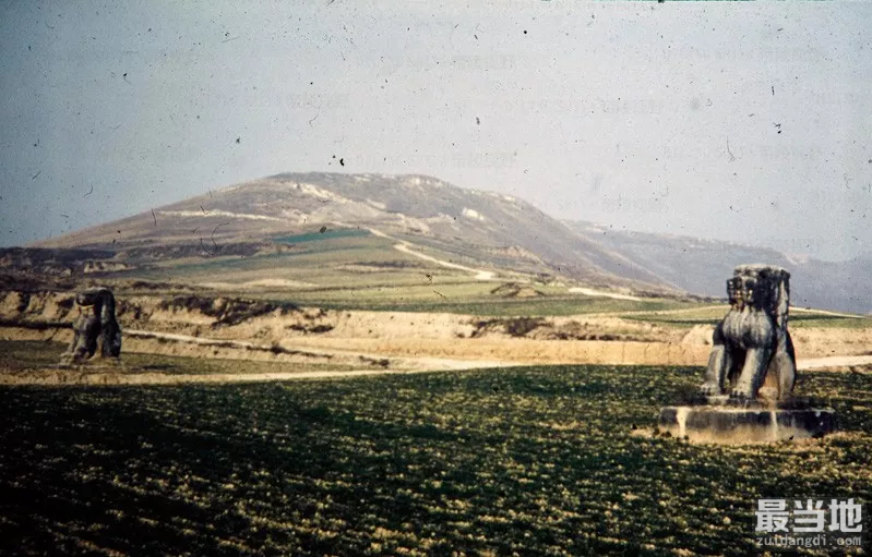 陕西省渭南市蒲城县老照片，外国人拍摄1988年的唐睿宗李旦桥陵-8.jpg