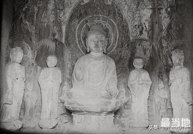 河南省洛阳市老照片，1907年法国汉学家镜头下的龙门石窟-6.jpg