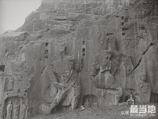 河南省洛阳市老照片，1907年法国汉学家镜头下的龙门石窟-3.jpg