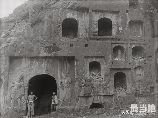 河南省洛阳市老照片，1907年法国汉学家镜头下的龙门石窟-9.jpg