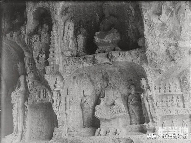 河南省洛阳市老照片，1907年法国汉学家镜头下的龙门石窟-8.jpg