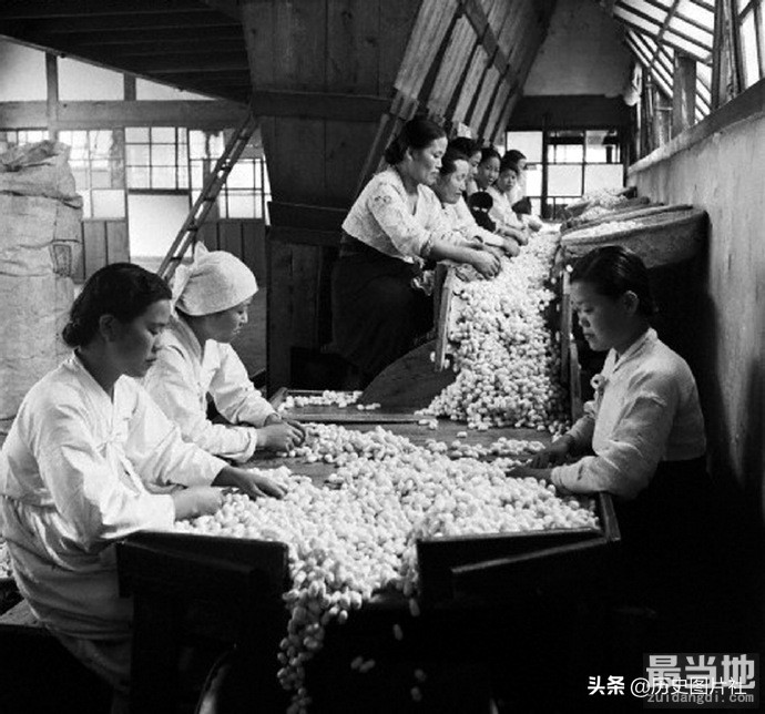 老照片：1946年的韩国，在纺织厂工作的女人-8.jpg